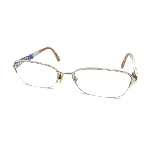 Prada Gold Beige Half Rim Eyeglasses Frames 53-18 135 Italy Designer Women - Picture 8 of 12